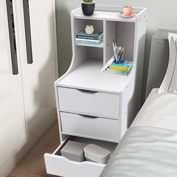 Multifunction 33Inch Bedroom Storage Nightstand, Modern Bedside End Table with 3 Drawer