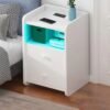 Nightstand with Drawers,White nightstand,End Table,Bedside Table,Bedside Cupboard,Bedside Cabinets,Small Spaces Side End