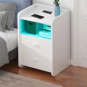 Nightstand with Drawers,White nightstand,End Table,Bedside Table,Bedside Cupboard,Bedside Cabinets,Small Spaces Side End