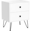 Nightstands，with 2 Storage Drawers Metal Legs Bedside Night Table for Storage in Bedroom, Stable Metal Frame，Nightstands