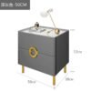 Nordic Bedroom Bedside Table Modern Narrow Rock Surface Nightstand 2 Drawers Wooden Bedroom Tables Night Stand