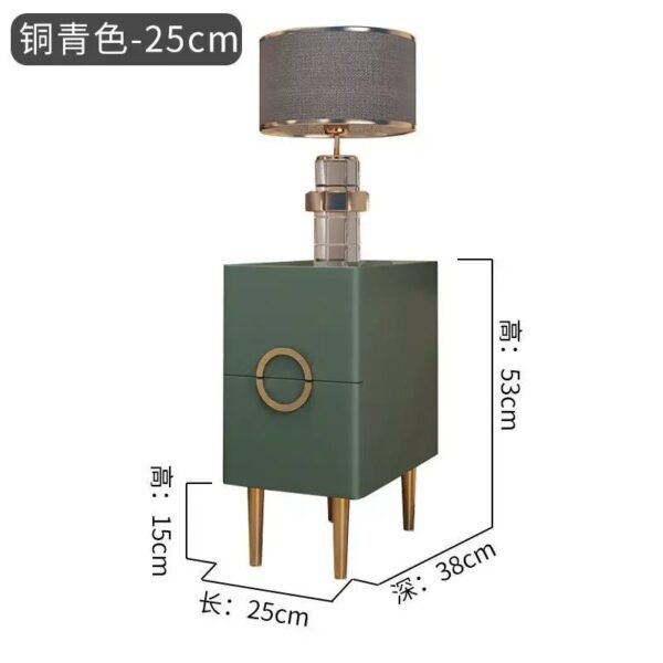 Nordic Bedroom Bedside Table Modern Narrow Rock Surface Nightstand 2 Drawers Wooden Bedroom Tables Night Stand