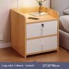 Simple Modern Nordic Bedside Table Drawer with Lock Storage Nightstand Sideboard Multi-Layer Storage Cabinet Bedroom Furniture