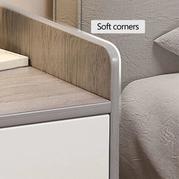 Simple Modern Nordic Bedside Table Drawer with Lock Storage Nightstand Sideboard Multi-Layer Storage Cabinet Bedroom Furniture