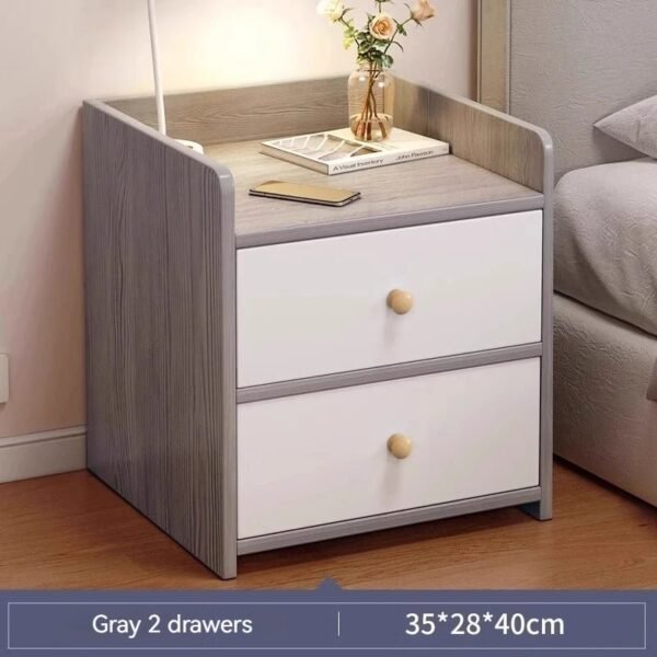 Simple Modern Nordic Bedside Table Drawer with Lock Storage Nightstand Sideboard Multi-Layer Storage Cabinet Bedroom Furniture