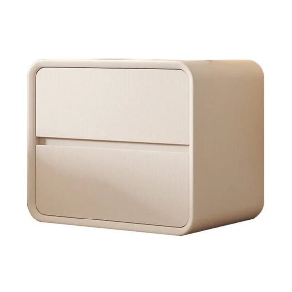 Simple Modern Solid Wood Leather Bedside Table Creative Light Luxury Bedroom Bedside Table Italian Simple Storage Cabinet 2024