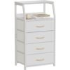 Tall 4 Drawers Dresser, Vertical Storage Tower for Bedroom,  Closet Organizer, Bedside Table , Wood Top, nightstand