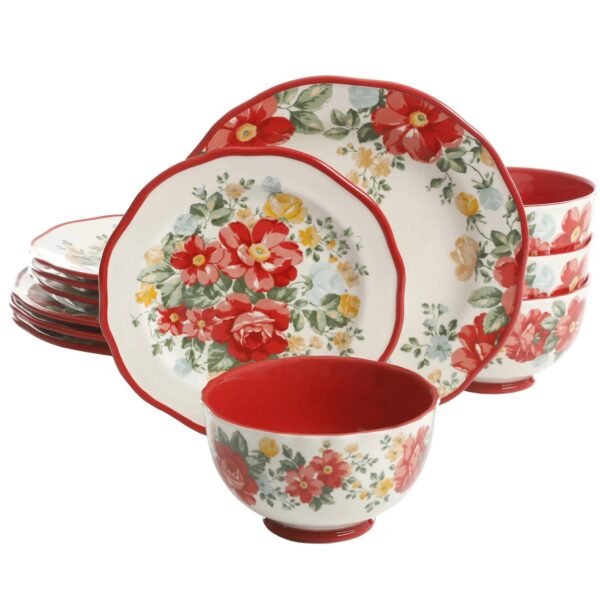Vintage-Floral-12-Piece-Dinnerware-Set-Teal_0bc22487-5069-4a72-bcb1-0007565bcb6a.jpg Vintage Floral 12-Piece Dinnerware Set, Teal
