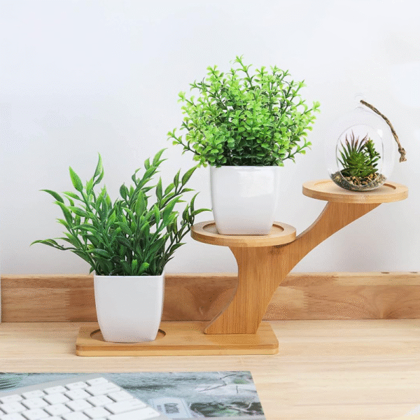 2 Packs Fake Plants Mini Artificial Greenery Potted Plants for Home Decor Indoor Office Table Room Farmhouse